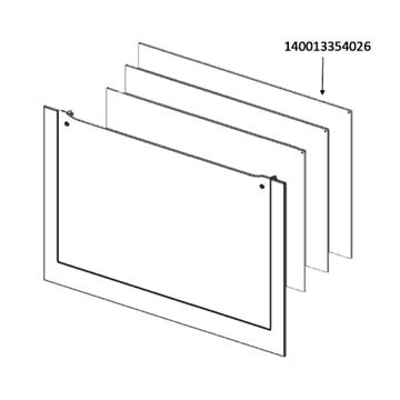 Door Glass Silk/s 524 X 263mm